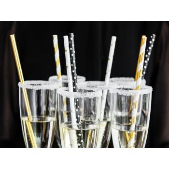 OEM Paper Straws Stars White-Gold (10Pcs) SPP5M-019 5902230714632