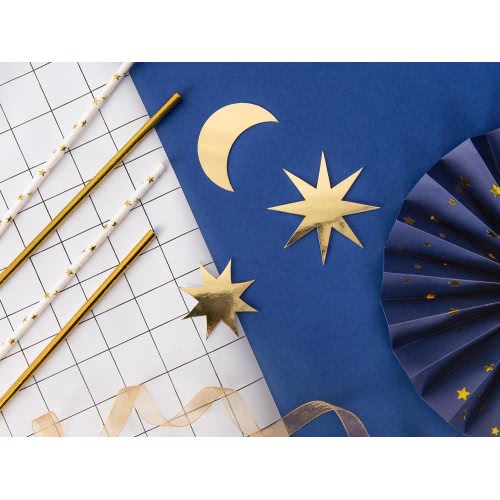 OEM Καλαμάκια Αστέρια Λευκό-Χρυσό (10Pcs) 19,5 Εκ. SPP5M-019 5902230714632