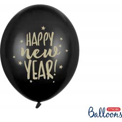 OEM Balloons Happy New Year Black (6Pcs) Stars SB14P-201-010-6 5902230762640