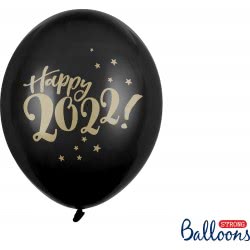 OEM Μπαλόνια 30cm, Happy 2022!, Pastel Black SB14P-200-2022-6 5900779198982