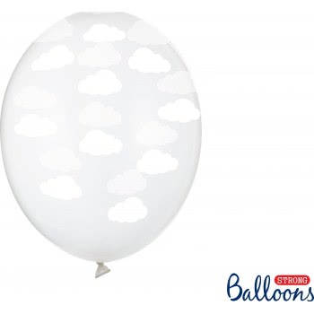 OEM Διαφανή Μπαλόνια Σύννεφα Λευκό 30cm, Clouds, Crystal Clear (6Pcs) SB14C-230-099-6 5901157493408