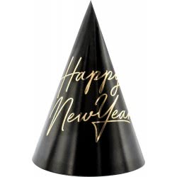 OEM Party Hats Happy New Year Black-Gold (6Pcs) CPP27 5900779165229