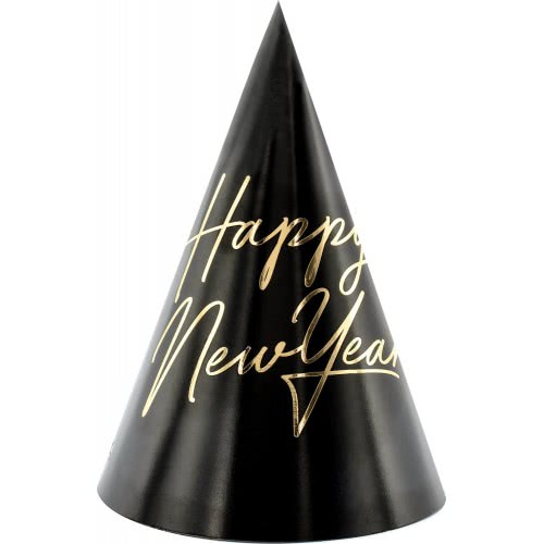 OEM Party Hats Happy New Year Black-Gold (6Pcs) CPP27 5900779165229