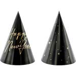 OEM Party Hats Happy New Year Black-Gold (6Pcs) CPP27 5900779165229