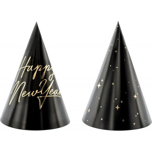 OEM Καπέλα Happy New Year Black-Gold (6Pcs) 16Cm CPP27 5900779165229