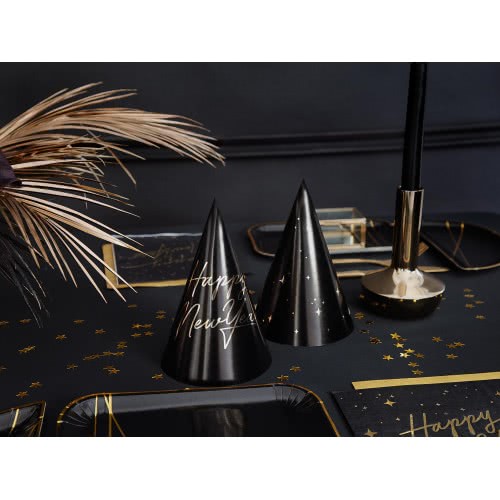 OEM Party Hats Happy New Year Black-Gold (6Pcs) CPP27 5900779165229