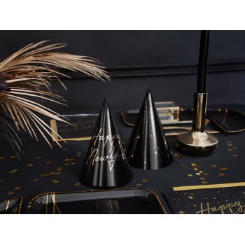OEM Party Hats Happy New Year Black-Gold (6Pcs) CPP27 5900779165229