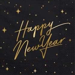 OEM Napkins Happy New Year Black (20Pcs) Stars SP33-82-010-019ME 5900779113640