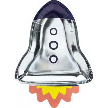 OEM Paper Plates Space Party - Rocket, 21.5X29.5Cm. TPP48 5900779101692