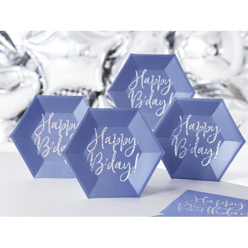 OEM Πιάτα Happy Bday!, Navy Blue, 20Cm TPP63-074 5900779113039