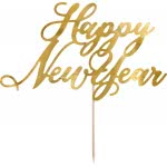 OEM Cake Topper Ευτυχισμένο Το Νέο Έτος, Gold, 24Εκ KPT32-019M 5902230767621