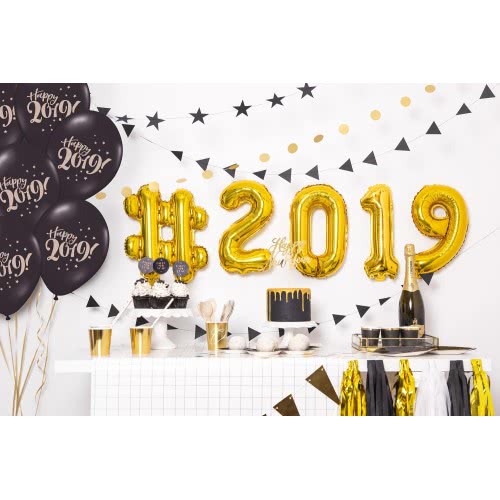 OEM Cake Topper Ευτυχισμένο Το Νέο Έτος, Gold, 24Εκ KPT32-019M 5902230767621