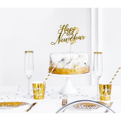 OEM Cake Topper Ευτυχισμένο Το Νέο Έτος, Gold, 24Εκ KPT32-019M 5902230767621