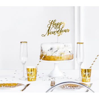 OEM Cake Topper Happy New Year, Gold, 24Cm KPT32-019M 5902230767621
