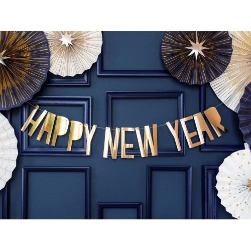 OEM Banner Happy New Year, 10 X 90 Cm Χρυσό GRL46-019M 5902230776128