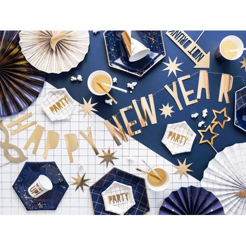 OEM Banner Happy New Year, Gold, 10 X 90 Cm GRL46-019M 5902230776128
