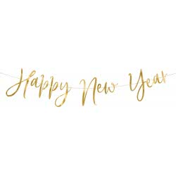 OEM Banner Happy New Year, Gold, 66X18cm GRL88-019M 5900779112025