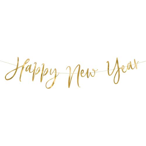 OEM Banner Happy New Year, Gold, 66X18cm GRL88-019M 5900779112025