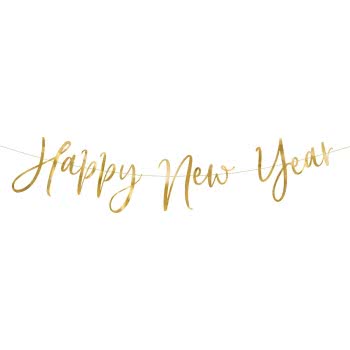 OEM Banner Happy New Year, Gold, 66X18cm GRL88-019M 5900779112025