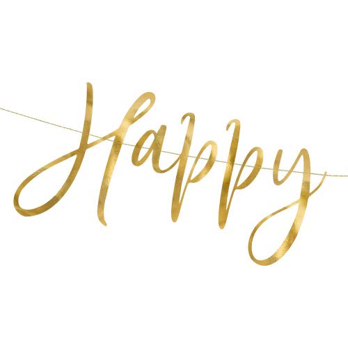 OEM Banner Happy New Year, Gold, 66X18cm GRL88-019M 5900779112025