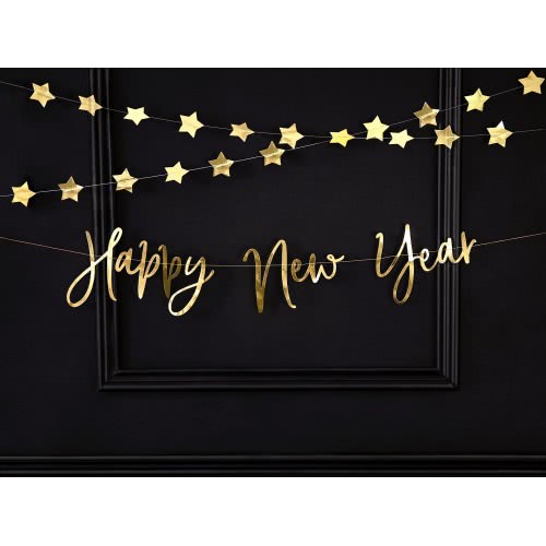 OEM Banner Happy New Year, Gold, 66X18cm Ευτυχισμένο Το Νέο Έτος Χρυσό GRL88-019M 5900779112025