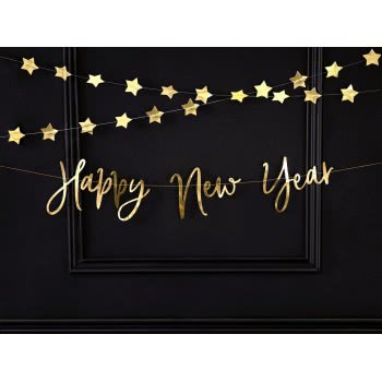 OEM Banner Happy New Year, Gold, 66X18cm Ευτυχισμένο Το Νέο Έτος Χρυσό GRL88-019M 5900779112025