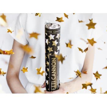 OEM Confetti cannon with stars, gold, 40cm Κανόνι Αστέρια Χρυσό TUKST40-019 5901157474902