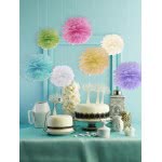 OEM Tissue paper Pompom, white, 25cm PP25-008 5901157469182
