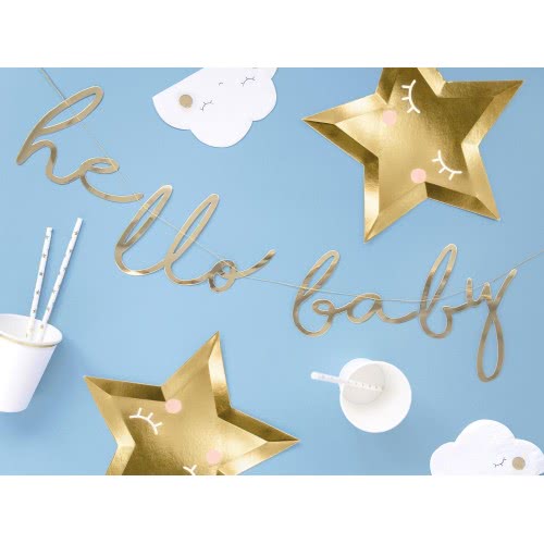 OEM Banner Little Star - Hello Baby, gold, 18x70cm GRL83-019M 5900779106307
