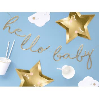 OEM Banner Little Star - Hello Baby, gold, 18x70cm GRL83-019M 5900779106307