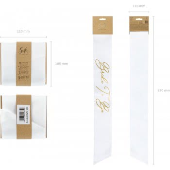OEM Sash Bride To Be, White, 75Cm SWP3-008 5900779105515