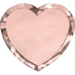 OEM Plates Heart, Rose Gold Πιάτα Καρδιά Χρυσά, 21X19cm TPP74-019R 5900779124998