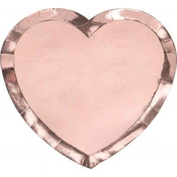 OEM Plates Heart, Rose Gold Πιάτα Καρδιά Χρυσά, 21X19cm TPP74-019R 5900779124998