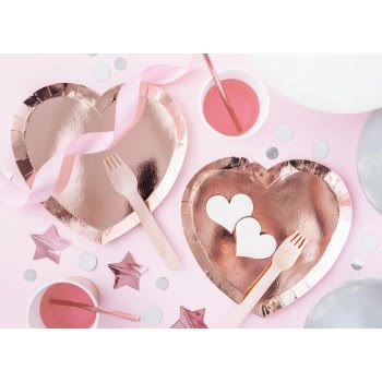 OEM Plates Heart, Rose Gold, 21X19cm TPP74-019R 5900779124998