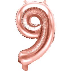 OEM Foil Μπαλόνι Αριθμός 9 35Cm Rose Gold Χρυσό FB10M-9-019R 5902230780118