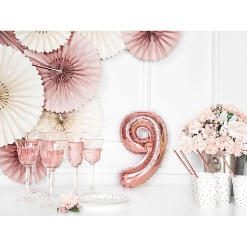 OEM Foil Balloon Number 9, 35Cm, Rose Gold FB10M-9-019R 5902230780118