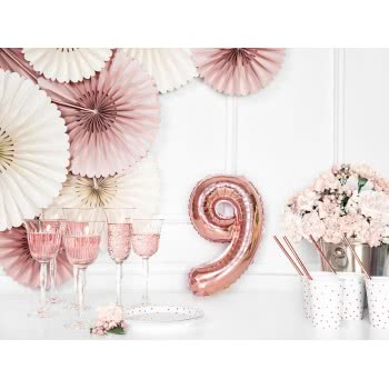 OEM Foil Μπαλόνι Αριθμός 9 35Cm Rose Gold Χρυσό FB10M-9-019R 5902230780118
