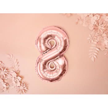 OEM Foil Balloon Number 8 , 35Cm, Rose Gold FB10M-8-019R 5902230780088