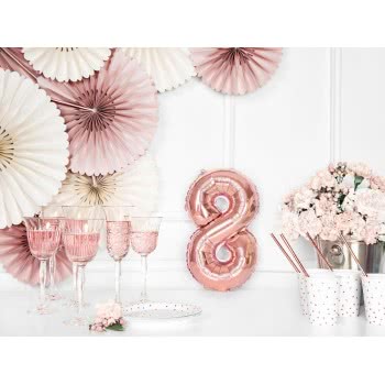 OEM Foil Balloon Number 8 , 35Cm, Rose Gold FB10M-8-019R 5902230780088