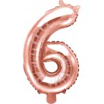 OEM Foil Μπαλόνι Αριθμός 6 35Cm Rose Gold Χρυσό FB10M-6-019R 5902230780026