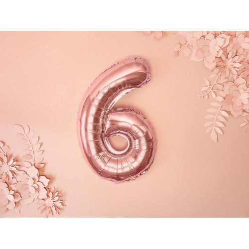OEM Foil Balloon Number 6, 35Cm, Rose Gold FB10M-6-019R 5902230780026