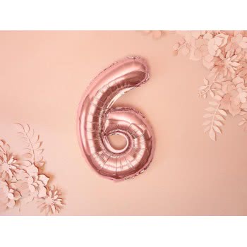 OEM Foil Balloon Number 6, 35Cm, Rose Gold FB10M-6-019R 5902230780026