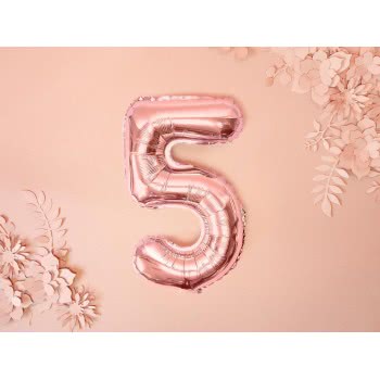 OEM Foil Balloon Number 5, 35Cm, Rose Gold FB10M-5-019R 5902230779990