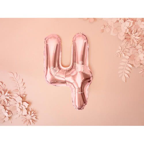 OEM Foil Balloon Number 4, 35Cm, Rose Gold FB10M-4-019R 5902230779969