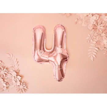 OEM Foil Balloon Number 4, 35Cm, Rose Gold FB10M-4-019R 5902230779969