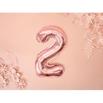 OEM Foil Balloon Number 2, 35Cm, Rose Gold FB10M-2-019R 5902230779907