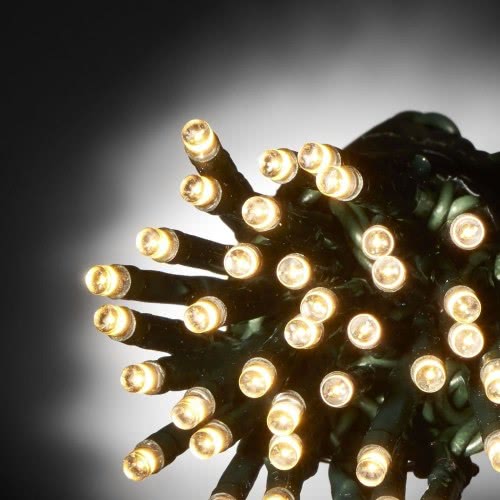 Epam 100 Χριστουγεννιάτικα Λαμπάκια LED Θερμό Λευκό 8μ σε Σειρά με Πράσινο Καλώδιο και Προγράμματα XLALED100-GWW/31V 52032660427