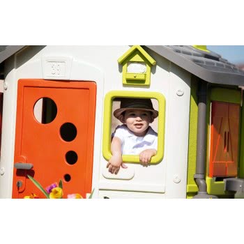 Smoby Neo Jura Lodge Playhouse, Grey, Green, White, Red 810500 3032168105003
