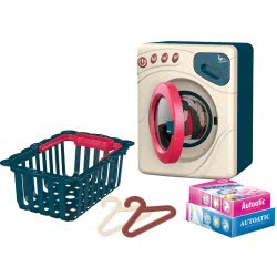 Toys-shop Choice B/O Home Appliance Waschin Machine With Basket For Clothes JU063145 6990521631453
