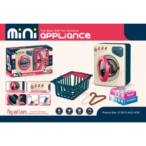 Toys-shop Choice B/O Home Appliance Waschin Machine With Basket For Clothes JU063145 6990521631453